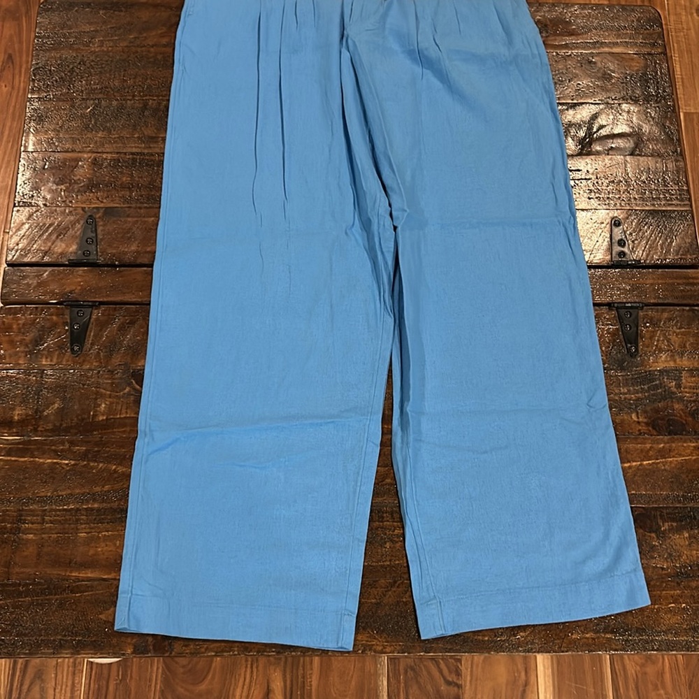 NWOT Wide-Leg Linen Pants - Picture 2 of 6